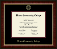 Hinds Community College Gold Embossed Diploma Frame in Murano