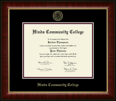 Hinds Community College diploma frame - Gold Embossed Diploma Frame in Murano