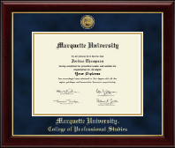 Marquette University Gold Engraved Medallion Diploma Frame in Gallery