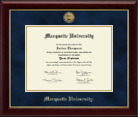 Marquette University diploma frame - Gold Engraved Medallion Diploma Frame in Gallery