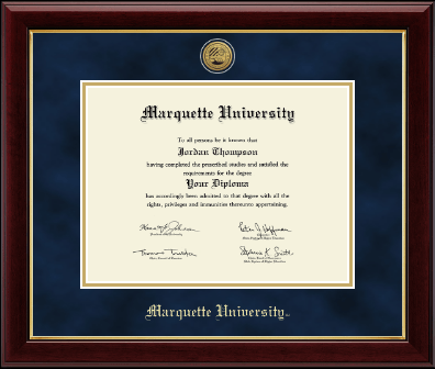 Marquette University diploma frame - Gold Engraved Medallion Diploma Frame in Gallery