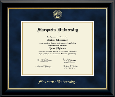 Marquette University diploma frame - Gold Embossed Diploma Frame in Onyx Gold
