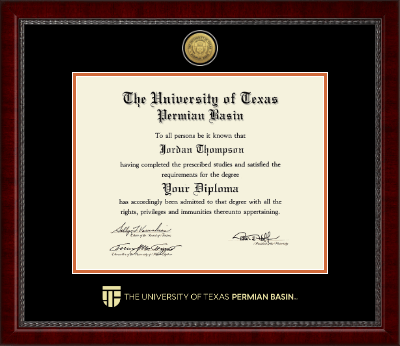 The University of Texas Permian Basin diploma frame - Gold Engraved Medallion Diploma Frame in Sutton