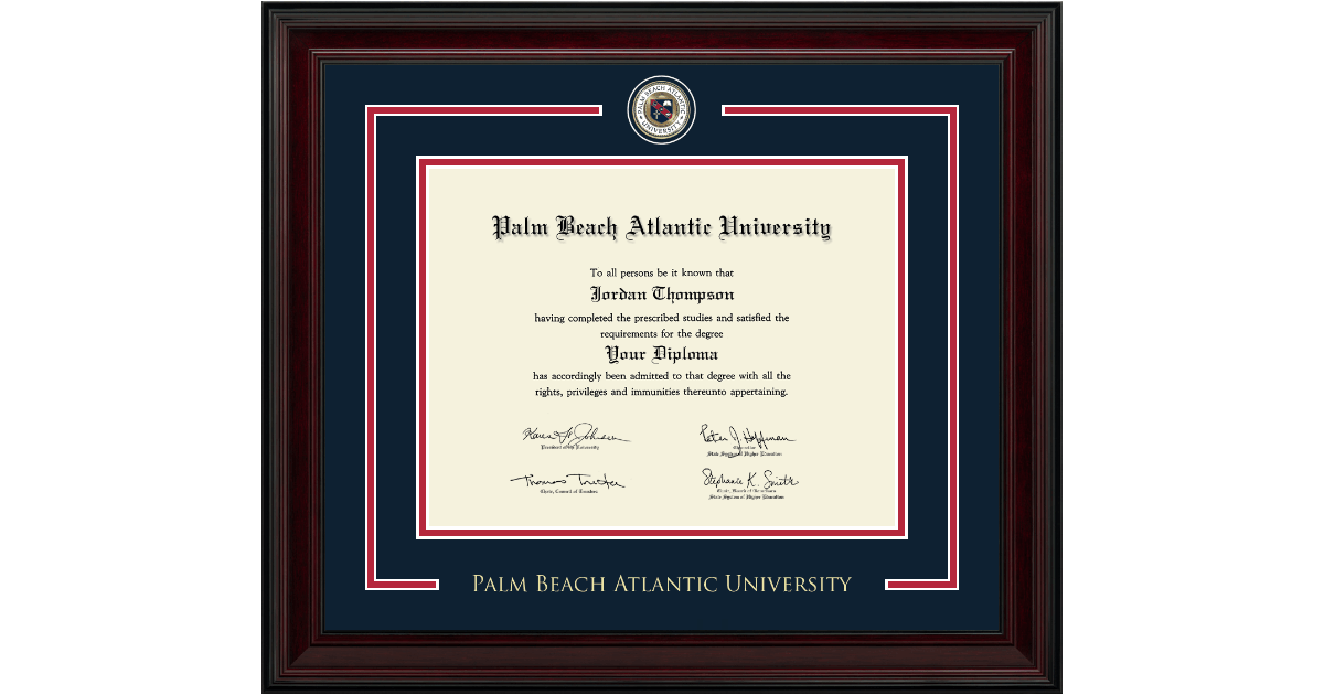 Showcase Edition Diploma Frame in Encore Palm Beach Atlantic University