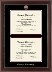 Gannon University Masterpiece Medallion Double Diploma Frame in Chateau