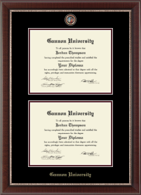 Gannon University diploma frame - Masterpiece Medallion Double Diploma Frame in Chateau