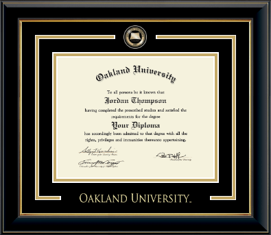 Oakland University diploma frame - Showcase Diploma Frame in Onyx Gold