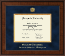 Marquette University Presidential Gold Engraved Diploma Frame in Madison