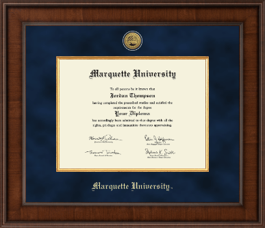 Marquette University diploma frame - Presidential Gold Engraved Diploma Frame in Madison