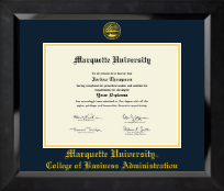 Marquette University Yellow Embossed Diploma Frame in Eclipse
