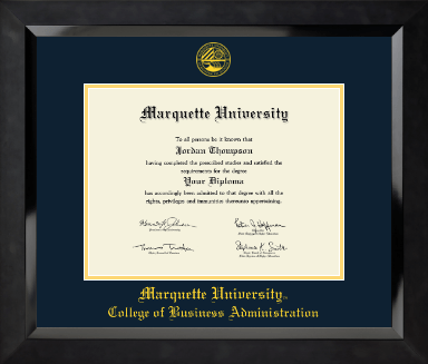 Marquette University diploma frame - Yellow Embossed Diploma Frame in Eclipse