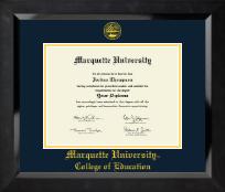 Marquette University Yellow Embossed Diploma Frame in Eclipse
