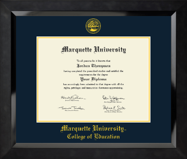 Marquette University diploma frame - Yellow Embossed Diploma Frame in Eclipse