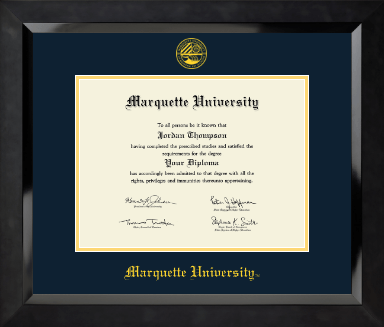 Marquette University diploma frame - Yellow Embossed Diploma Frame in Eclipse