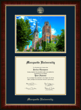 Marquette University diploma frame - Campus Scene Diploma Frame in Murano