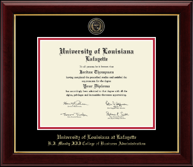 University of Louisiana Lafayette diploma frame - Masterpiece Medallion Diploma Frame in Gallery