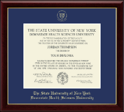 The SUNY Downstate Health Sciences University Gold Embossed Diploma Frame in Gallery