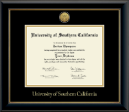 University of Southern California diploma frame - Gold Engraved Medallion Diploma Frame in Onyx Gold