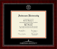 Anderson University in Indiana Silver Embossed Diploma Frame in Sutton