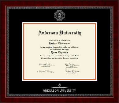 Anderson University in Indiana diploma frame - Silver Embossed Diploma Frame in Sutton