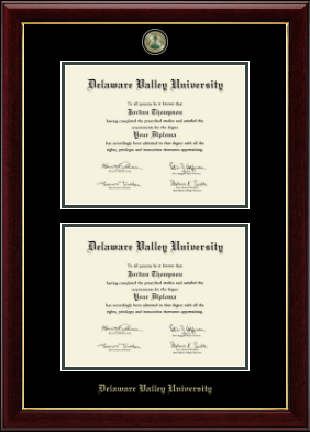 Delaware Valley University diploma frame - Double Diploma Masterpiece Medallion Frame in Gallery