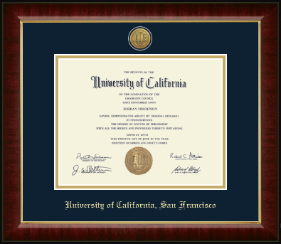 University of California San Francisco diploma frame - Gold Engraved Medallion Diploma Frame in Murano