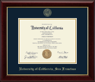 University of California San Francisco Gold Embossed Diploma Frame in Gallery