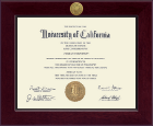 University of California San Francisco Century Gold Engraved Diploma Frame in Cordova