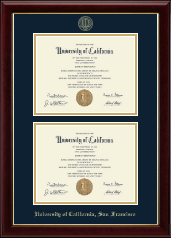 University of California San Francisco diploma frame - Double Diploma Frame in Gallery