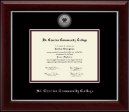 St. Charles Community College Silver Engraved Medallion Diploma Frame in Gallery Silver