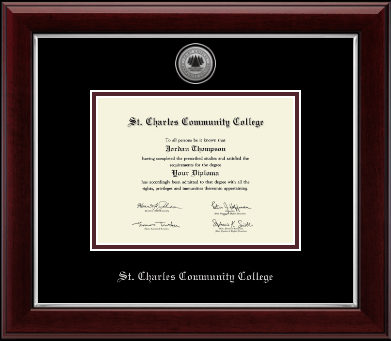 St. Charles Community College diploma frame - Silver Engraved Medallion Diploma Frame in Gallery Silver
