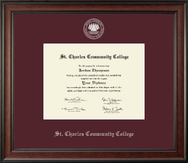 St. Charles Community College diploma frame - Silver Embossed Diploma Frame in Studio
