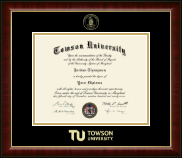 Towson University Gold Embossed Diploma Frame in Murano