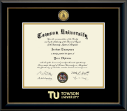 Towson University Gold Engraved Medallion Diploma Frame in Onyx Gold