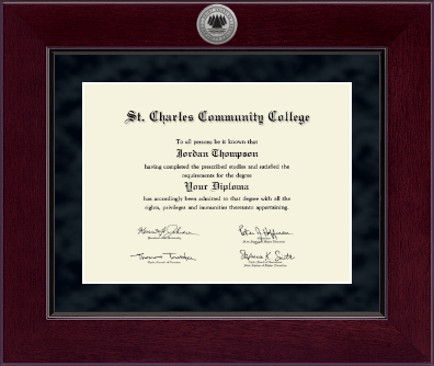 St. Charles Community College diploma frame - Millennium Silver Engraved Diploma Frame in Cordova