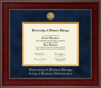 University of Illinois Chicago Presidential Gold Engraved Diploma Frame in Jefferson