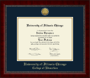 University of Illinois Chicago Gold Engraved Medallion Diploma Frame in Sutton