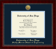 University of San Diego Gold Engraved Medallion Diploma Frame in Sutton