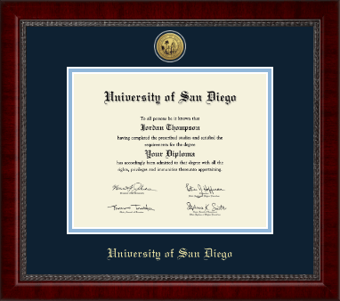 University of San Diego diploma frame - Gold Engraved Medallion Diploma Frame in Sutton