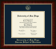 University of San Diego Gold Embossed Diploma Frame in Murano