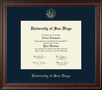 University of San Diego diploma frame - Gold Embossed Diploma Frame in Studio