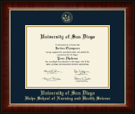 University of San Diego Gold Embossed Diploma Frame in Murano