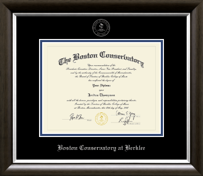 Boston Conservatory at Berklee diploma frame - Silver Embossed Diploma Frame in Devonshire