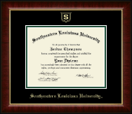Southeastern Louisiana University Gold Embossed Diploma Frame in Murano