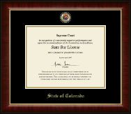 State of Colorado Masterpiece Medallion Certificate Frame in Murano