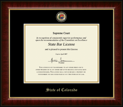 State of Colorado certificate frame - Masterpiece Medallion Certificate Frame in Murano