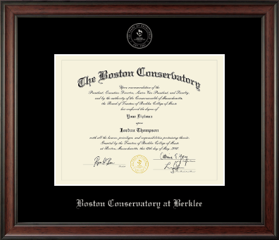 Boston Conservatory at Berklee diploma frame - Silver Embossed Diploma Frame in Studio