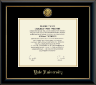 Yale University diploma frame - Gold Engraved Medallion Diploma Frame in Onyx Gold