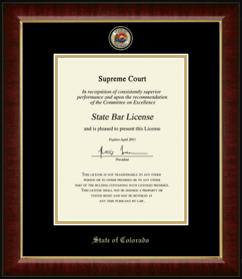 State of Colorado certificate frame - Masterpiece Medallion Certificate Frame in Murano