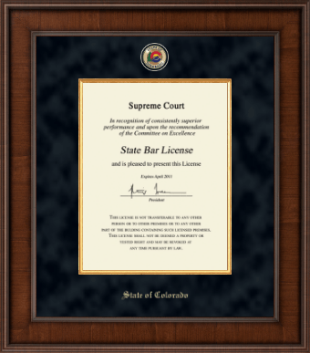 State of Colorado certificate frame - Presidential Masterpiece Certificate Frame in Madison